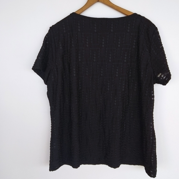 CALVIN KLEIN black textured top Womens size XXL - Picture 3 of 8